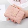 Diamond-Shaped Small Wallet ~ Korean Version Ins Wallet for Women, Short Style, Student Simple Thin Zipper Buckle Card Holder Coin Clip
