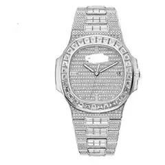 Pp Watch Full Diamond Men's Casual Calendar Wristwatch Cross-Border Popular Nautilus Series Starry Sky Watch