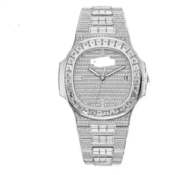 Pp Watch Full Diamond Men's Casual Calendar Wristwatch Cross-Border Popular Nautilus Series Starry Sky Watch