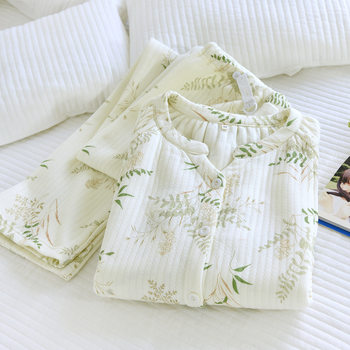 25 New Air Layer Confinement Clothes Autumn and Winter Postpartum Quilted Warm Combed Cotton Nursing Maternity Pajamas Pregnancy and Breastfeeding