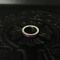 White diamond ring--pink diamond