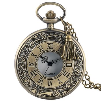 Cross-Border Hot-Selling Retro Large Roman Pocket Watch, Classic Pattern Pocket Watch, European and American Necklace Roman Large Pocket Watch
