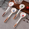 Long Handle Ceramic Spoon Household Rice Spoon Cartoon Spoon Children's Soup Spoon Cute Strawberry Spoon Hand-painted Internet Red Tableware