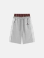 Gray five-quarter pants