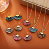 Source Factory Fan-Shaped Abalone Necklace Simple Fashion Light Luxury High-End Clavicle Chain Romantic Internet Celebrity Style Earrings