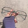 2024 new trendy large frame anti-blue light plain glasses small red book same polygon myopia finished glasses frame