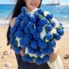 Internet Celebrity Rose Bouquet Shawl Blanket Knitted Blanket for Girls Best Friend Newlywed New Year Practical Birthday Gift