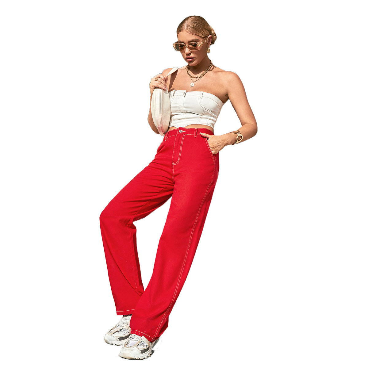 Womens Casual Denim Jeans Trendy Versatile Fashionable Everyday Wear Wholesale Available bulk order
