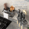 Rotating Knife Holder Kitchen Wall-mounted Multifunctional Kitchen Knife Holder Chopsticks Holder Knife Chopsticks Cage Tableware Storage Rack