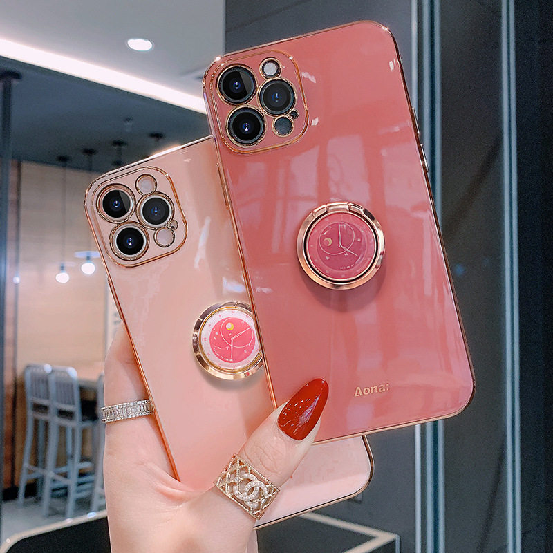 For Apple 14 phone case iPhone13promax silicone soft case 12p clock ring mini female mobile phone