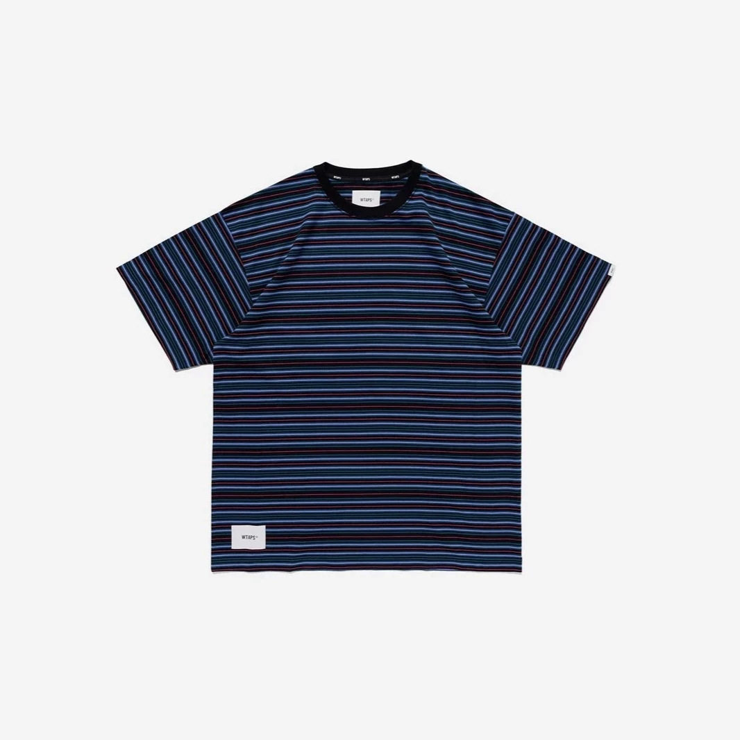 Бренд Tide WTAPS BDY 01, футболка с короткими рукавами и буквенной вышивкой на спине в полоску для спорта и отдыха, мужская футболка 25SS Изображение 1