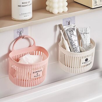 Kitchen Onion, Ginger and Garlic Storage Basket Small Hanging Basket Storage Rack Bathroom Hanging Basket Bathroom Bedside Wall-Mounted Storage Basket