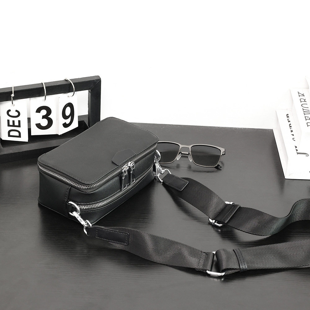 2024 New Korean Style Casual Men's Shoulder Bag Street Fashionable Small Satchel Horizontal Youth Small Backpack Fashionable Bag Batch