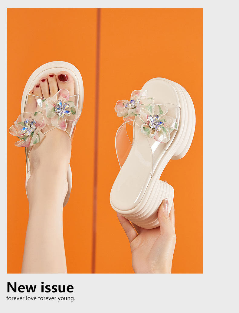Dép sandal nữ quai chữ V đơn giản phong cách Chanel, mũi tròn đế bệt — Trắng, Đen chi tiết 12