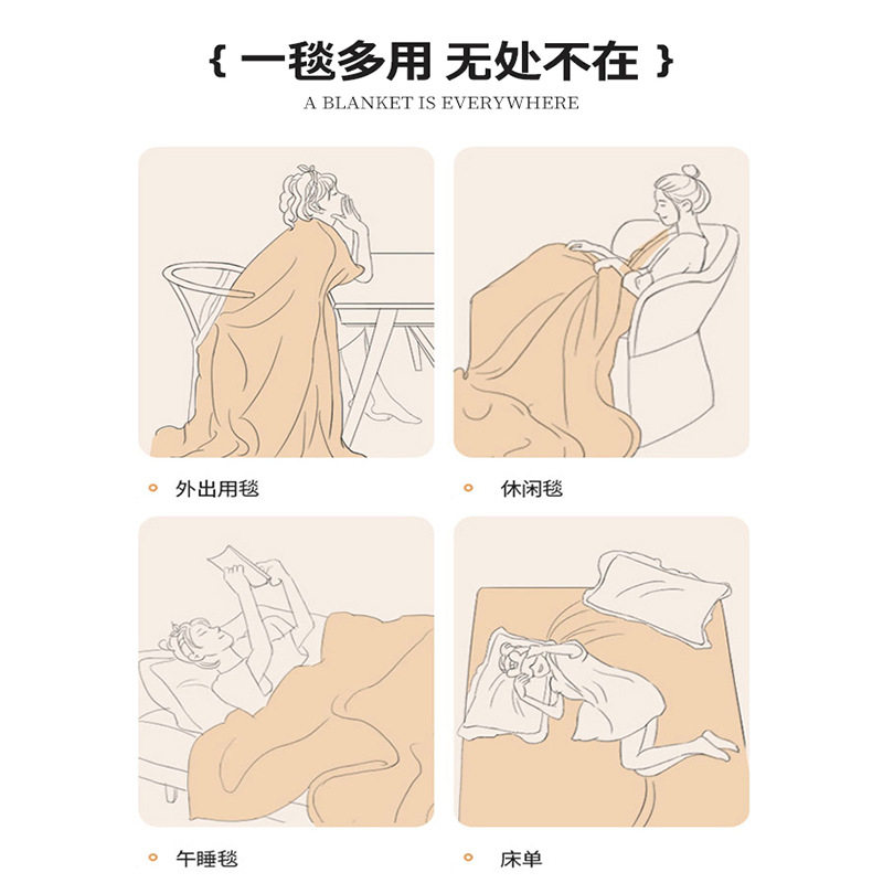 Modern Simple Knitted Spiny Fur Shawl Bed End Decorative Blanket for Homestay Nap Sofa Car Air Conditioning Blanket