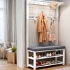 Shoe-Changing Bench and Coat Rack, Multifunctional Floor-Standing Coat Rack, Household Doorway Shoe Bench, Simple Storage Rack, Clothes Hanger