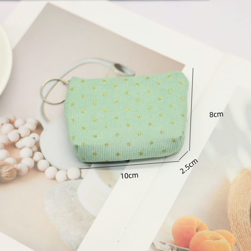 New Corduroy Portable Coin Purse Coin Bag Jewelry Storage Key Ring Small Wallet Female Student Small Gift