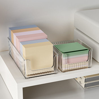 Desktop Storage Box Transparent Drawer Type Stationery Finishing Box Desktop Notes Storage Overlay Storage Box