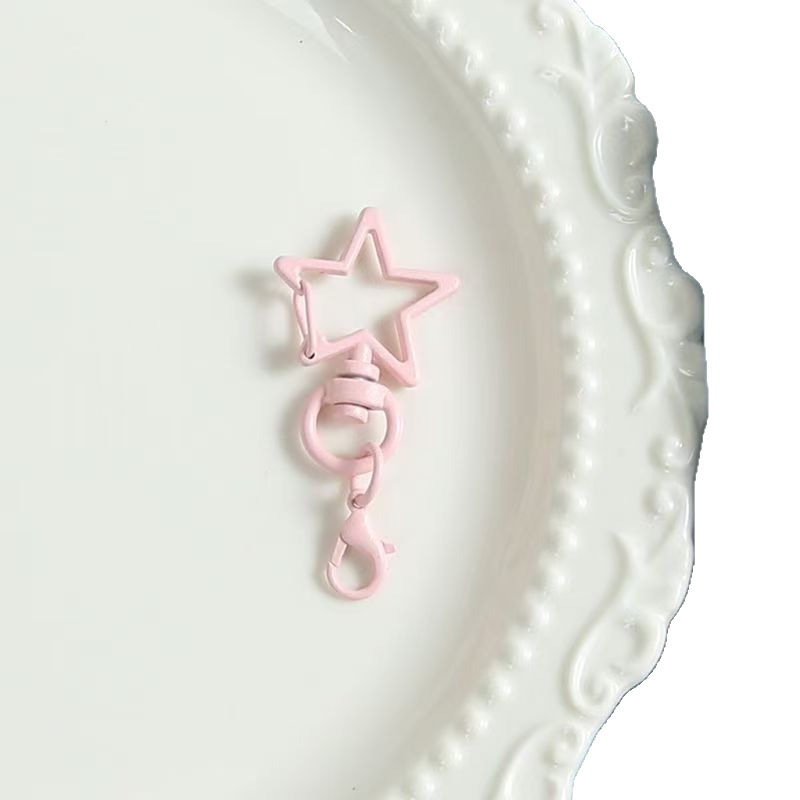 Colorful Five-Pointed Star Hanging Lobster Clasp Rotating Candy Color Metal Accessories DIY Keychain Bag Pendant Jewelry Accessories