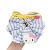 Korean Kt Cat Bow Scrunchie Hair Tie Refreshing Blue Striped Large Hair Ring Bun Hair Band