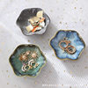 Ins Popular Ceramic Dish Jewelry Display Photo Props Storage Plate Japanese Kiln Glaze Sushi Sauce Dish