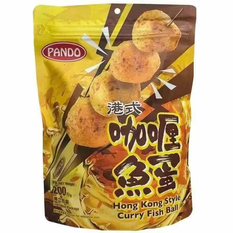 Wholesale Casual Snacks Pandora Hong Kong Version Ready-To-Eat Hong Kong Style Curry Fish Balls 200g 24 Packs/Box