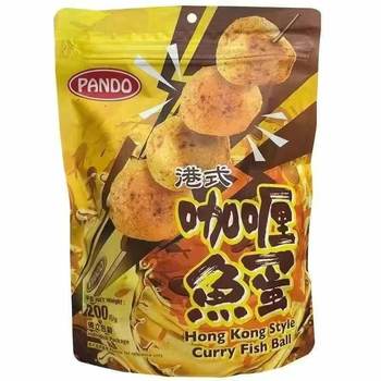 Wholesale Casual Snacks Pandora Hong Kong Version Ready-To-Eat Hong Kong Style Curry Fish Balls 200g 24 Packs/Box