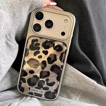 Advanced Electroplated Glue Leopard Print Iphone14/13 Suitable for Apple 17/16/15Promax Mobile Phone Case Anti-Fall