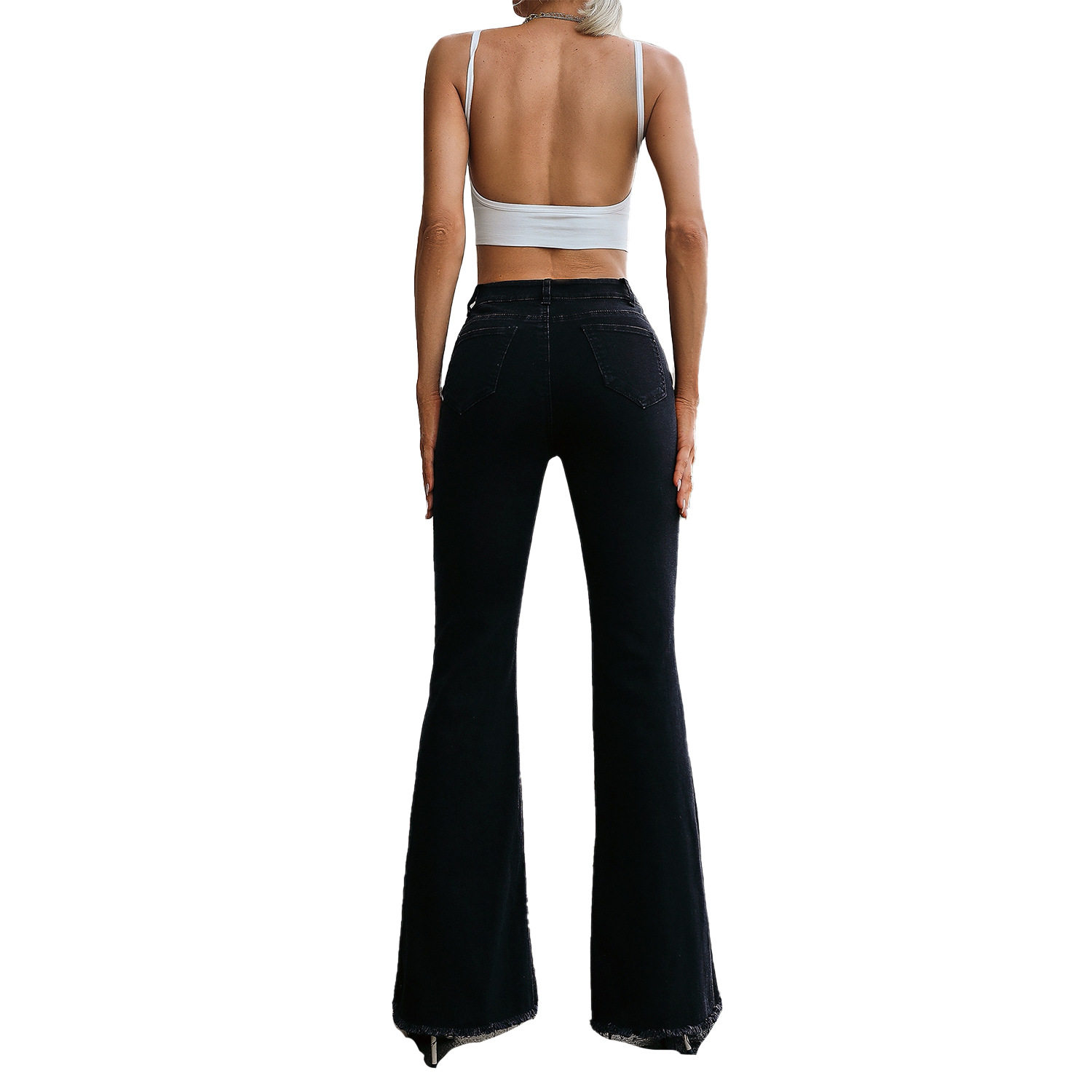 High Waisted Distressed Skinny Jeans Stretch Fabric Slim Fit Trendy Design Casual Wear Everyday Style Wholesale