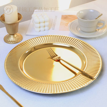 The New European Electroplating Disc Hotel Wedding Birthday Banquet Pad Plate Plastic Plate Craft Plate Source Manufacturer