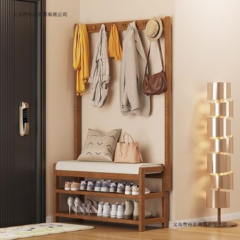 Shoe Rack Can Be Used as a One-Piece Floor-Standing Door Shoe Changer, Household Simple Coat Rack, Shoe Cabinet, Clothes Hanging Rack, Bedroom Storage Rack