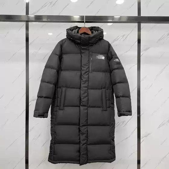 High Version North Face Long down Jacket over the Knee Hooded White Duck down Jacket Winter Warm Windproof and Coldproof for Men and Women