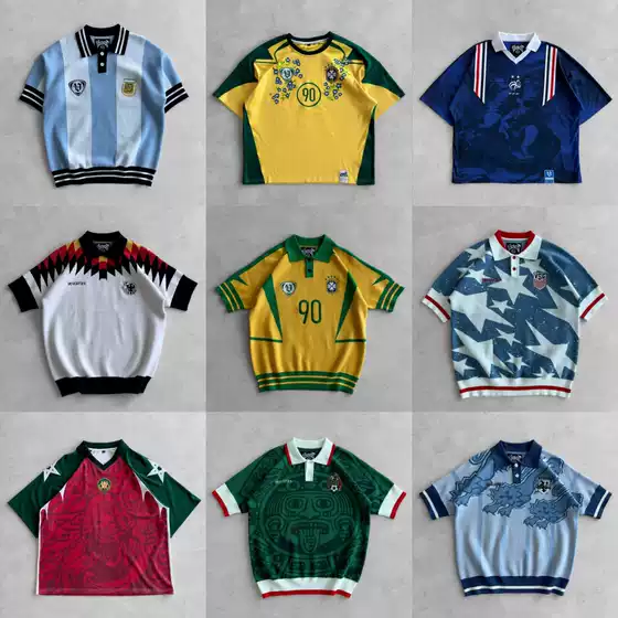 Vescartes Joga Bonito Casual Knitwear Sweater Sports T-Shirt Brazil Jersey Football Uniform Foreign Trade