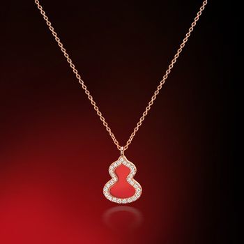 high quality V gold plating natural fritillary gourd necklace women's light luxury high-end fashion high-end feeling ins clavicle chain