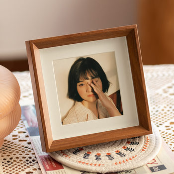 Square Small Photo Frame Display Stand Empty Frame 6-Inch 7inch 8inch Creative High-End Oil Pastel Picture Frame Wall-Mounted Hollow Three-Dimensional