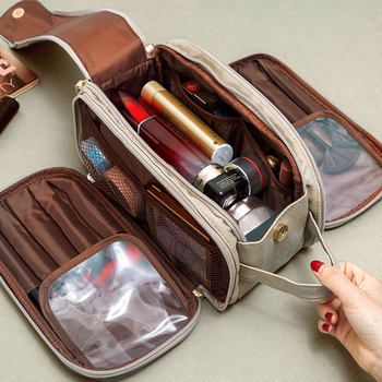 Great Capacity! Large-Capacity Cosmetic Bag for Women, Portable Travel 2025 New Makeup Brush and Toiletries Storage Bag, Super Popular