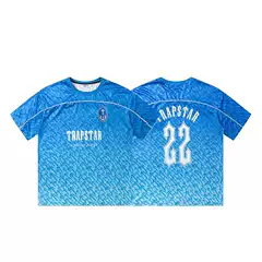 Trapstar Will Mark Oblique Logo Numbers 23 Basketball Uniform Football Jersey Gradient Color Casual Sports Short-Sleeved T-Shirt for Men