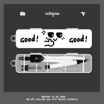 Funny expression compasses metal stainless steel painting examination student drawing tools suit pencil lead stationery couple