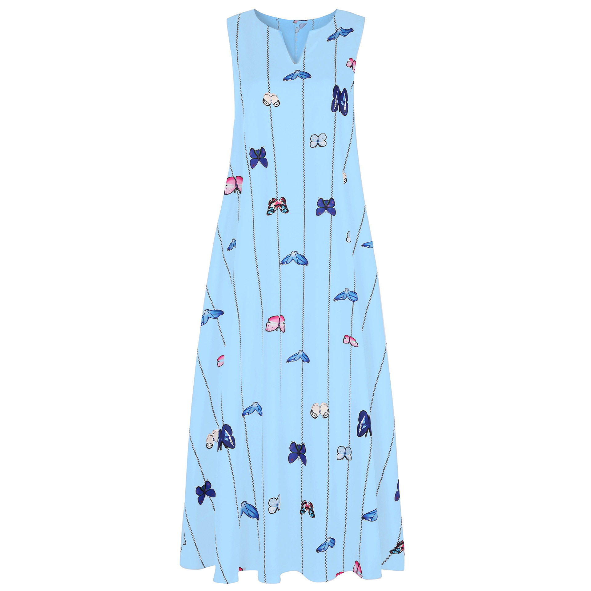 Women's Butterfly Print Printed Vintage Sleeveless Dresses