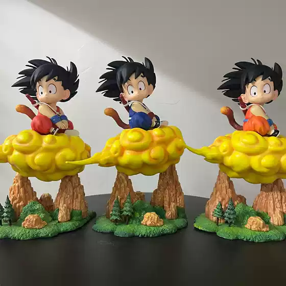 Super Saiyan Childhood Somersault Cloud Little Goku Sitting Posture Three Colors Optional Riding Cloud Ornament Doll Figure