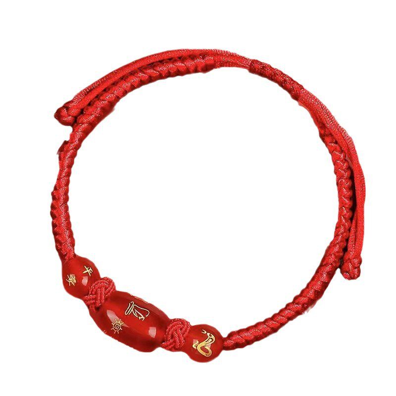 2025 Year of the Snake Year of the Birth Red Rope Zodiac Bracelet for Men and Women Hand-woven Taisui National Tide Red Rope Bracelet