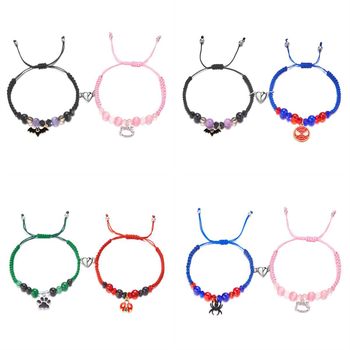 New Hand-woven Magnetic Bracelet Cross-border Creative Joker Spider-man Bat Couple Bracelet in stock Wholesale