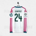2627 real madrid home long sleeve custom number 24 star + champions league armband