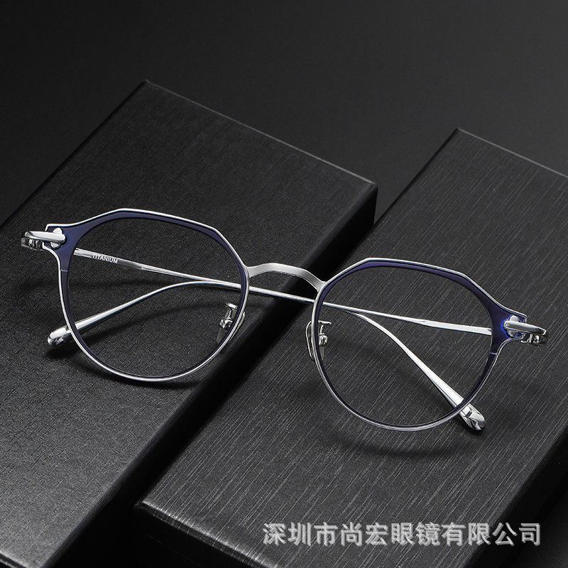 New pure titanium glasses frame Bacchus retro cross-border e-commerce foreign trade Europe and the United States fashion irregular glasses frame