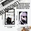 Little Red Book Cute Little Black Cat Card Case Cartoon Slide Cover Anti-lost Campus Card Meal Card Bag Student Neck Keychain