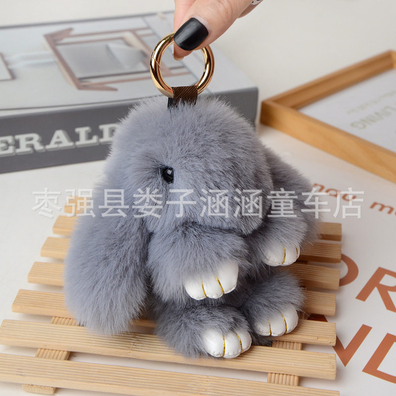 萌萌兔装死兔挂件仿獭兔毛汽车钥匙扣包包挂件小兔子挂件情侣挂件