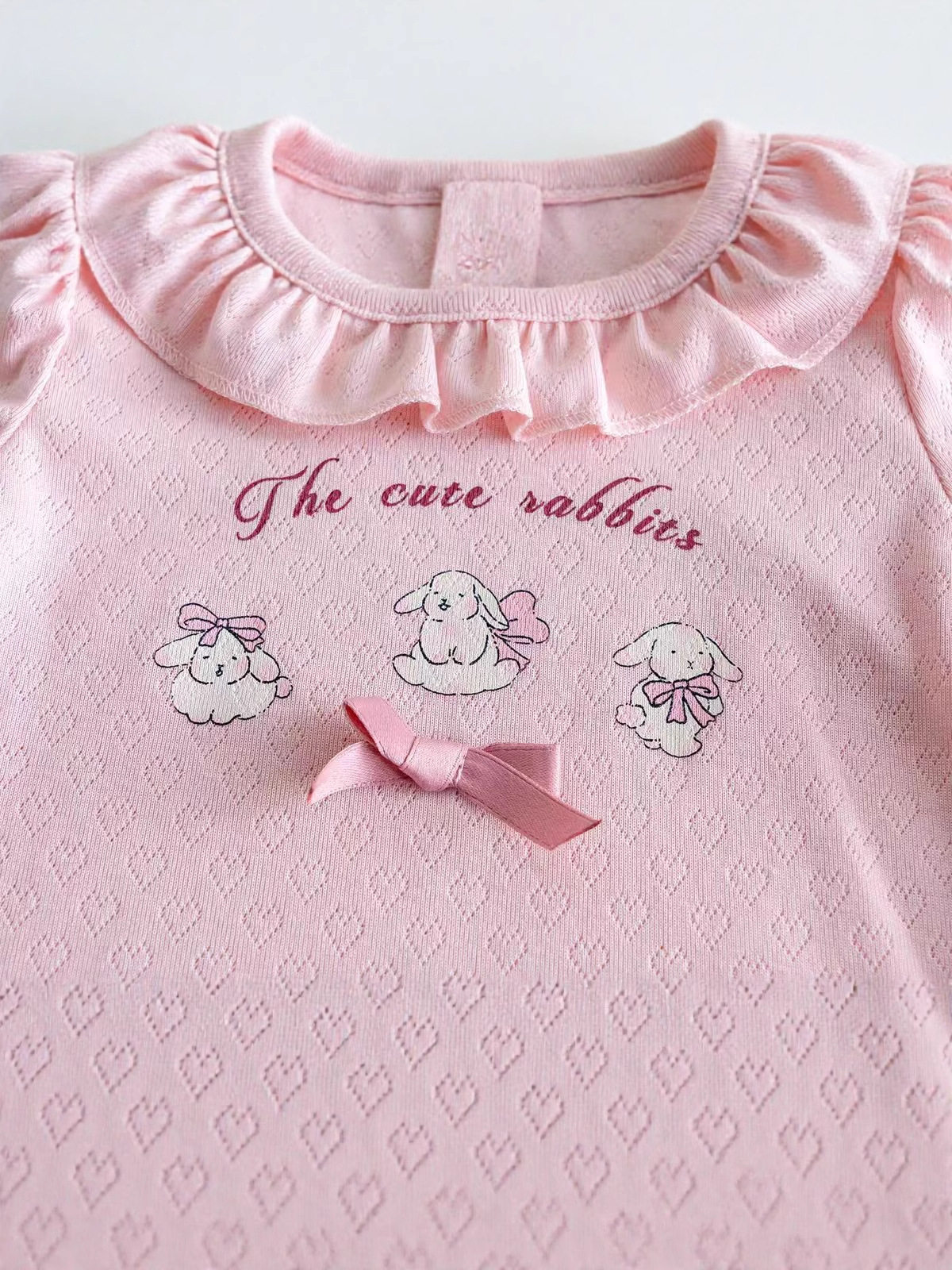 Girls' New Spring & Autumn Lightweight Top, Baby Cute Lace Mesh Bow Long-Sleeve Stylish Autumn Outfit