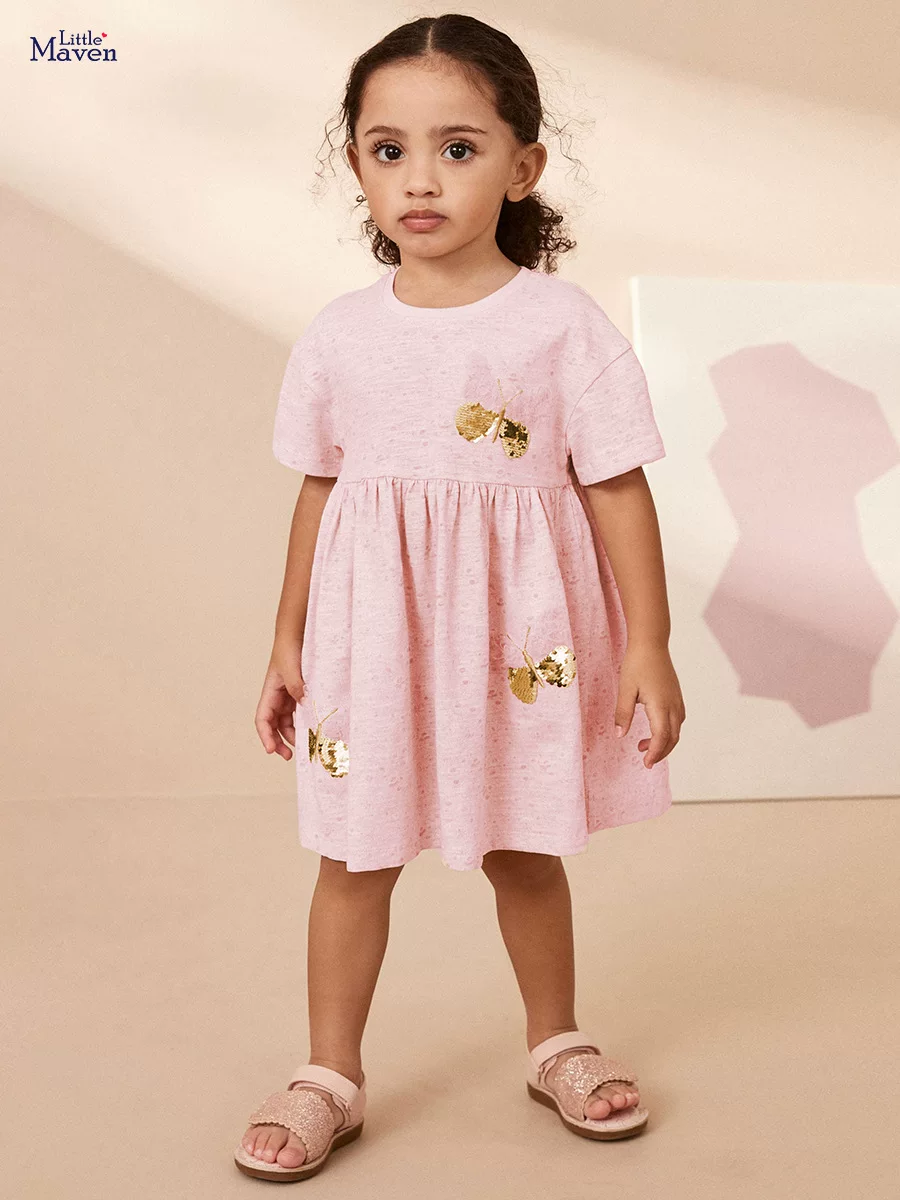 Girls' Summer Short-Sleeve Cute Baby Dress, Kids' Dress