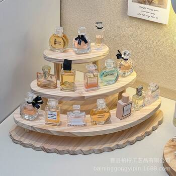 Solid Wood Ladder Shelf Simple Style Home Desktop Living Room Bedroom Perfume Blind Box Hand-Made Storage