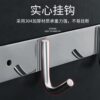 No-Drill 304 Stainless Steel Hooks, Adhesive Hooks for Kitchen and Bathroom Doors, Rear Hooks, Wall-Mounted Storage and Clothes Hangers